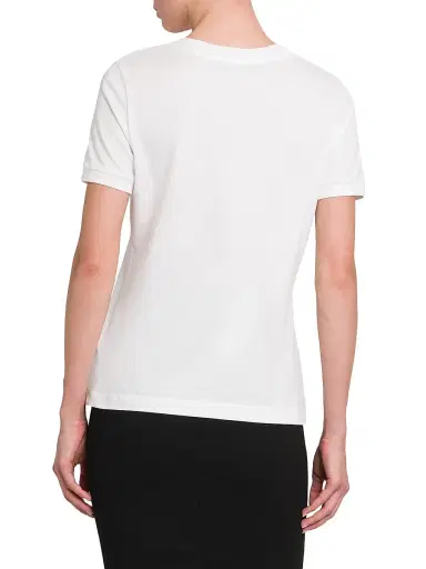 Dolce & Gabbana Women's Bow Logo Cotton T-Shirt - Optical White - Size 10 | Thumbnail 5