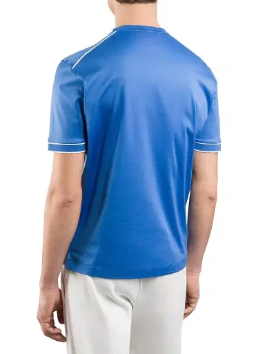 Stefano Ricci Men's Jersey Knit Crewneck T-Shirt - Blue - Size 50 | Thumbnail 4