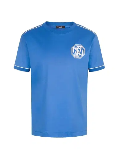Stefano Ricci Men's Jersey Knit Crewneck T-Shirt - Blue - Size 50 | Thumbnail 1