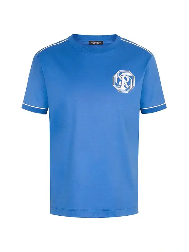 Stefano Ricci Men's Jersey Knit Crewneck T-Shirt - Blue