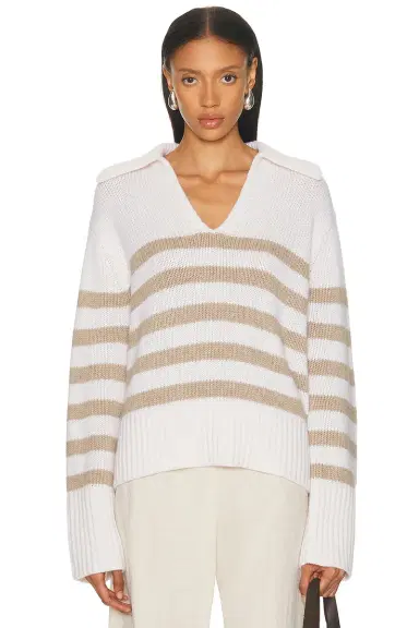 Jenni Kayne Cashmere Phoebe Polo Sweater | Thumbnail 1 Jenni Kayne Cashmere Phoebe Polo Sweater | Thumbnail 1