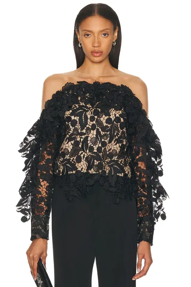 Oscar de la Renta Long Sleeve Blouse