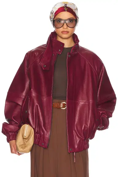 Helsa The Oversized Leather Bomber | Thumbnail 2 Helsa The Oversized Leather Bomber | Thumbnail 2
