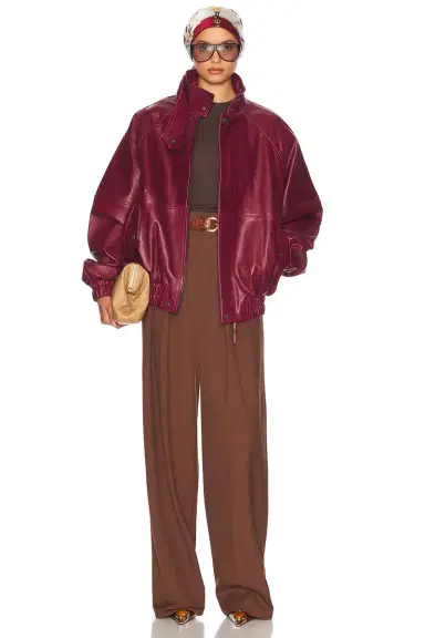 Helsa The Oversized Leather Bomber | Thumbnail 5 Helsa The Oversized Leather Bomber | Thumbnail 5