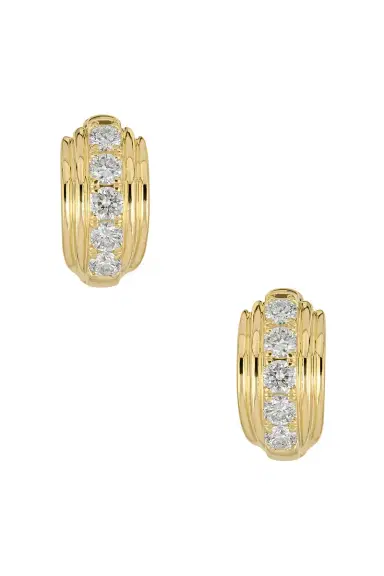STONE AND STRAND Dainty Boulevard Huggie Earrings | Thumbnail 4