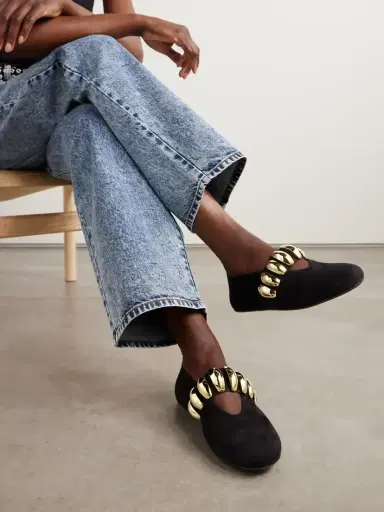 Alaïa Embellished Suede Ballet Flats | Thumbnail 2