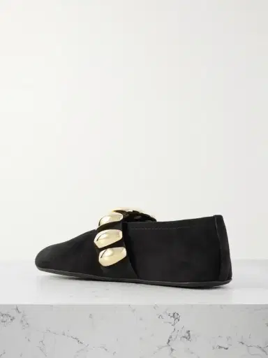 Alaïa Embellished Suede Ballet Flats | Thumbnail 3