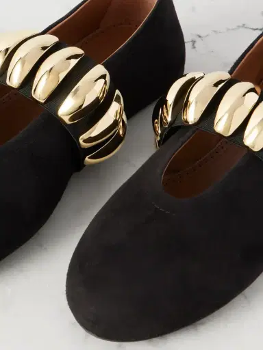 Alaïa Embellished Suede Ballet Flats | Thumbnail 4