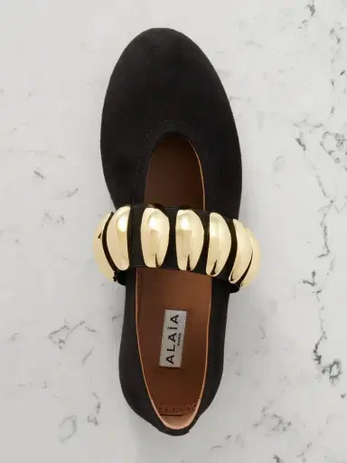 Alaïa Embellished Suede Ballet Flats | Thumbnail 5