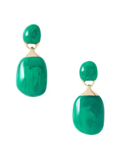 Dinosaur Designs River Rock Small Gold-plated And Resin Earrings | Thumbnail 1 Dinosaur Designs River Rock Small Gold-plated And Resin Earrings | Thumbnail 1