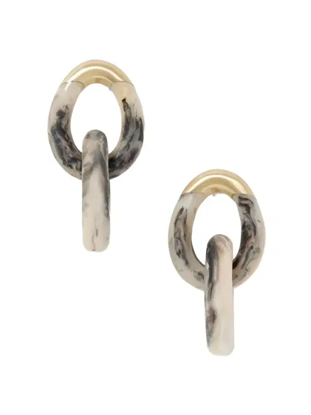 Rock Large Gold-tone Resin Earrings