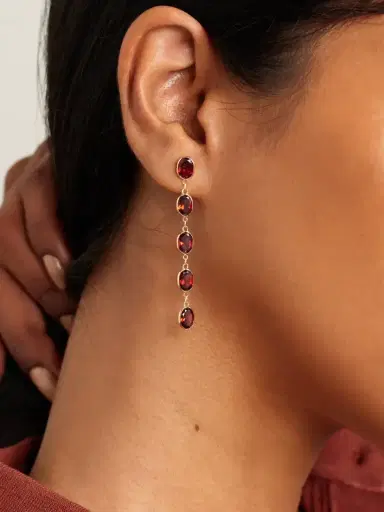 JIA JIA Chakra Gold Garnet Earrings | Thumbnail 2