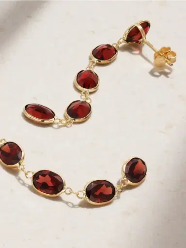JIA JIA Chakra Gold Garnet Earrings | Thumbnail 3