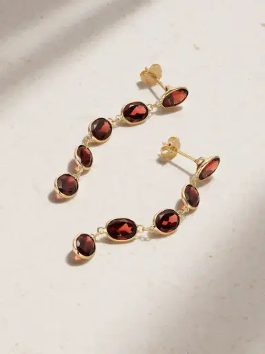 JIA JIA Chakra Gold Garnet Earrings | Thumbnail 1