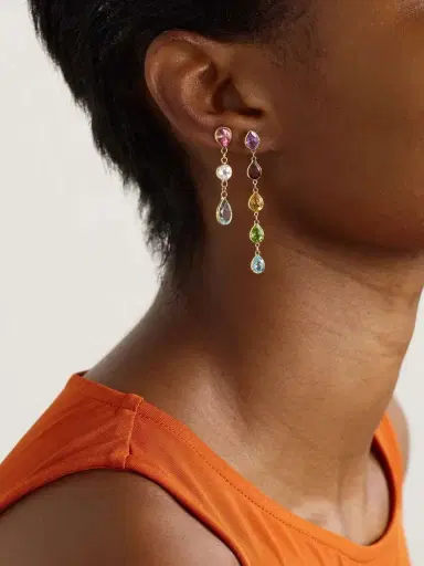 JIA JIA Chakra Gold Multi-stone Earrings | Thumbnail 4 JIA JIA Chakra Gold Multi-stone Earrings | Thumbnail 4