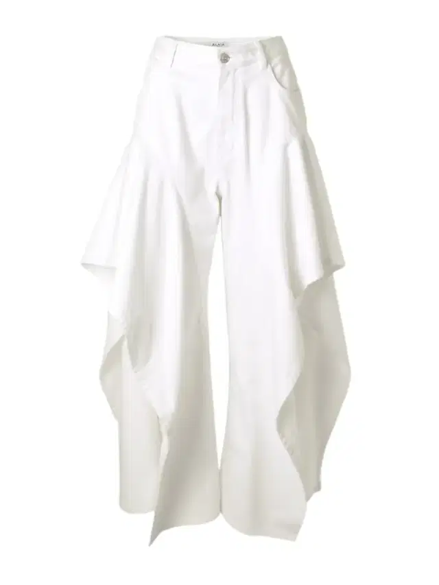 Ruffled Mid-rise Wide-leg Jeans