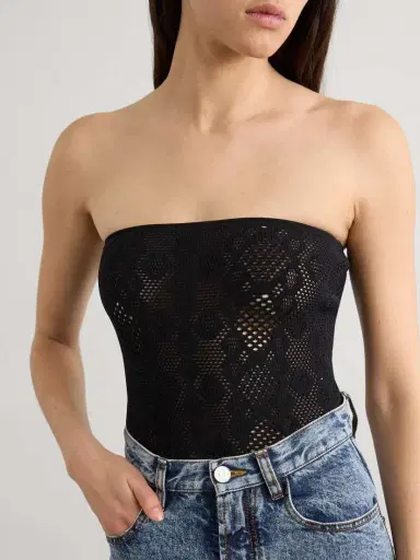Alaïa Strapless Pointelle-knit Bodysuit | Thumbnail 3 Alaïa Strapless Pointelle-knit Bodysuit | Thumbnail 3