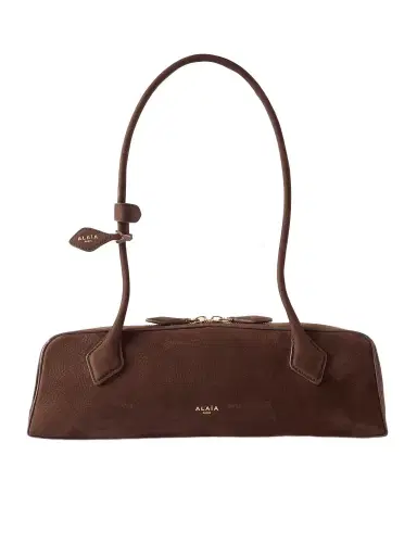 Alaïa Le Teckel Medium Nubuck Shoulder Bag | Thumbnail 1 Alaïa Le Teckel Medium Nubuck Shoulder Bag | Thumbnail 1