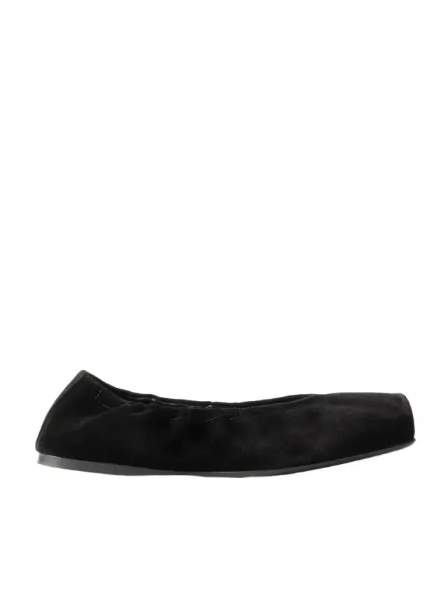 Leather-trimmed Suede Ballet Flats