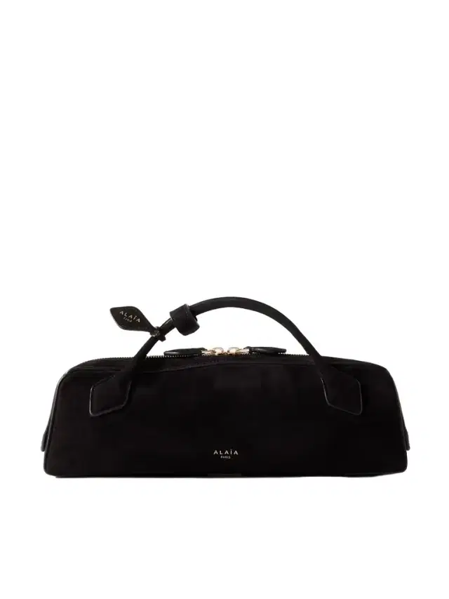 Le Teckel Leather-trimmed Suede Clutch