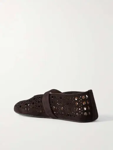 Alaïa Perforated Suede Ballet Flats | Thumbnail 3 Alaïa Perforated Suede Ballet Flats | Thumbnail 3