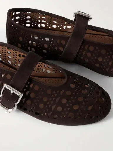 Alaïa Perforated Suede Ballet Flats | Thumbnail 4 Alaïa Perforated Suede Ballet Flats | Thumbnail 4