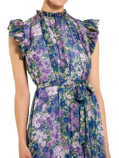 Mac Duggal Women's Ieena Floral Print Chiffon Ruffle Gown - Lilac Multi - Size 16 | Thumbnail 3 Mac Duggal Women's Ieena Floral Print Chiffon Ruffle Gown - Lilac Multi - Size 16 | Thumbnail 3