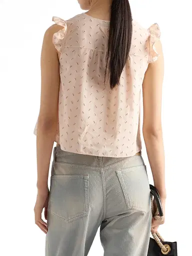 Prada Women's Eyelet Lace Top - Pink | Thumbnail 2 Prada Women's Eyelet Lace Top - Pink | Thumbnail 2