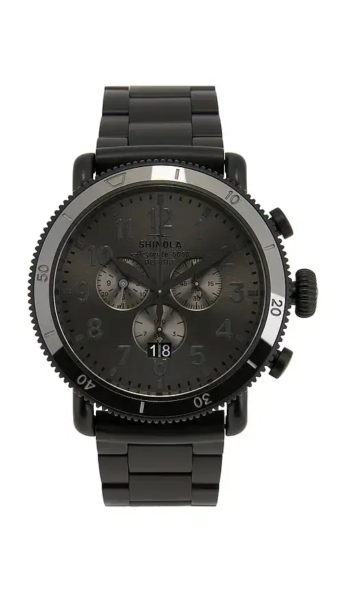 Shinola Runwell Sport Chrono 48mm Watch Black Bracelet