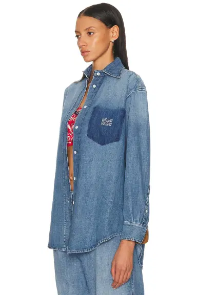 Miu Miu Denim Shirt | Thumbnail 2 Miu Miu Denim Shirt | Thumbnail 2