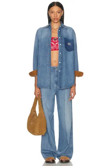 Miu Miu Denim Shirt | Thumbnail 4 Miu Miu Denim Shirt | Thumbnail 4