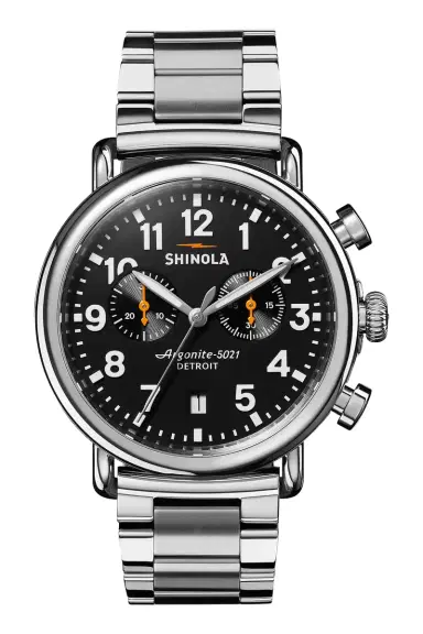 Shinola Runwell 2 Eye Chrono 41mm Watch Silver Bracelet | Thumbnail 3