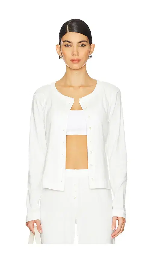 Pointelle Classic Crew Cardigan