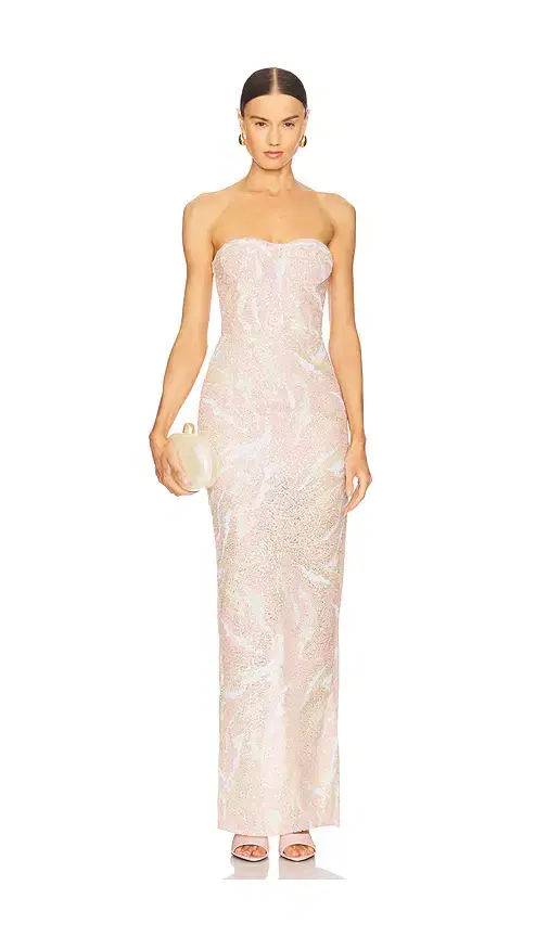 Bronx and Banco Dahlia Strapless Maxi Dress