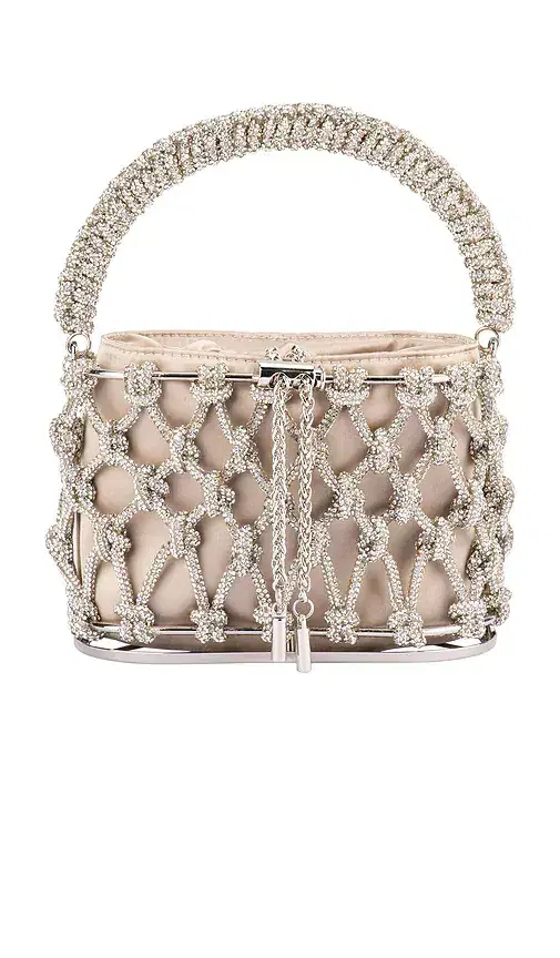 olga berg Amelia Crystal Cage Bag