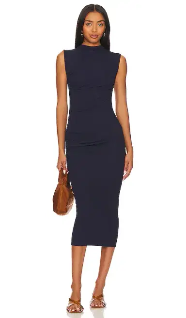 ENZA COSTA Silk Knit Sleeveless Twist Midi Dress | Thumbnail 1