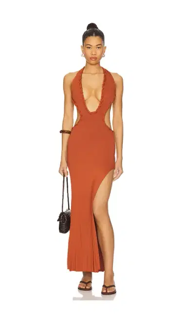 Indah Isla Solid Braided Maxi Dress | Thumbnail 1 Indah Isla Solid Braided Maxi Dress | Thumbnail 1