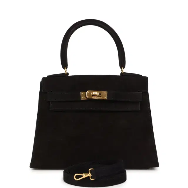 hermes Vintage Hermes Kelly Sellier 20 Black Doblis Gold Hardware