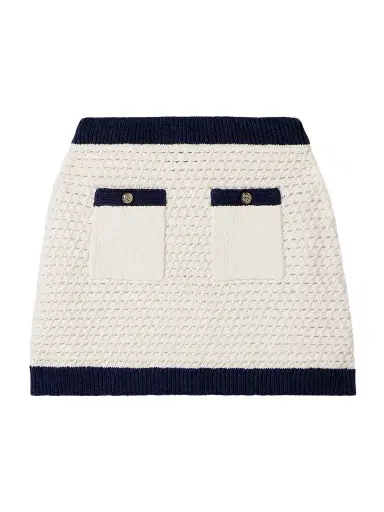 Gucci Button-detailed Two-tone Crocheted Cotton-blend Mini Skirt | Thumbnail 1