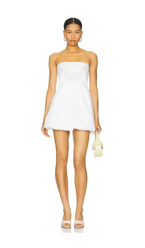 SWF Balloon Hem Embroidered Mini Dress