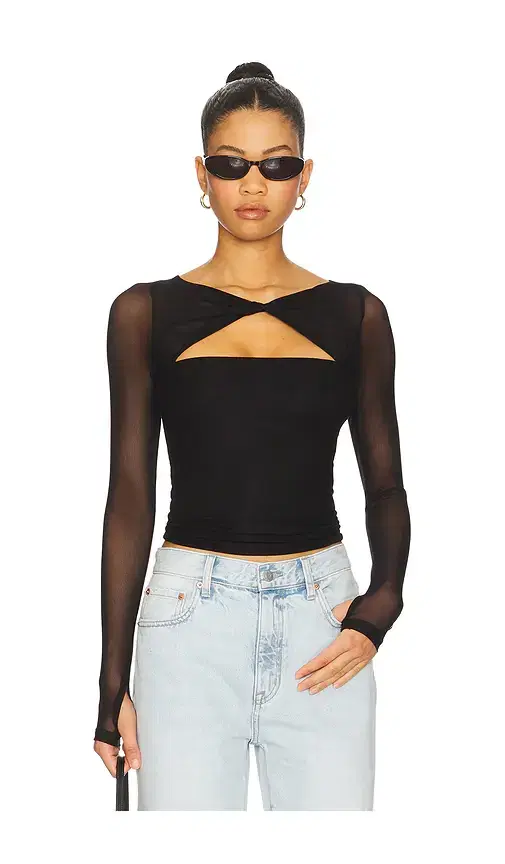 Michael Lauren Velo Knotted Neck Top