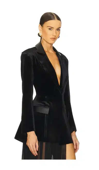 Norma Kamali Single Breasted Boy Fit Riding Jacket | Thumbnail 2