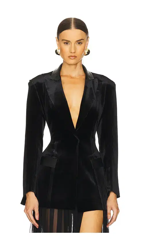 Norma Kamali Single Breasted Boy Fit Riding Jacket