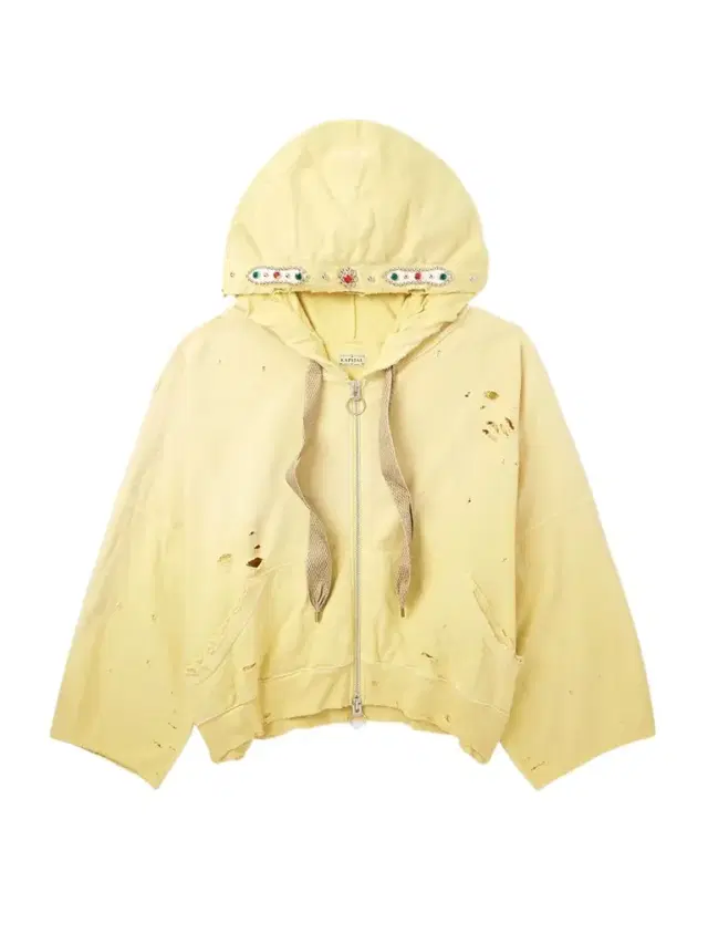 Embelished Distressed Cotton-Jersey Zip-Up Hoodie - Men