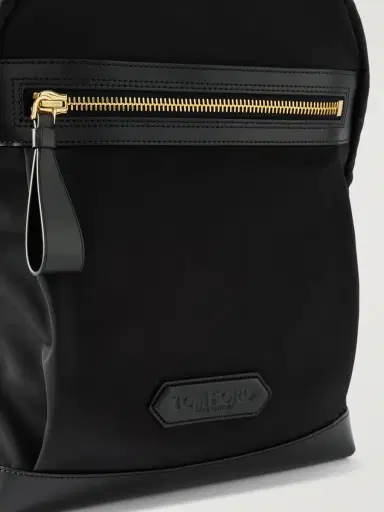 Tom Ford Leather-Trimmed Shell Backpack - Men | Thumbnail 4 Tom Ford Leather-Trimmed Shell Backpack - Men | Thumbnail 4