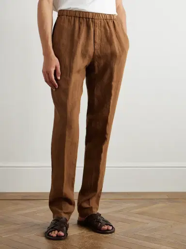 Boglioli Tapered Linen Trousers - Men | Thumbnail 3