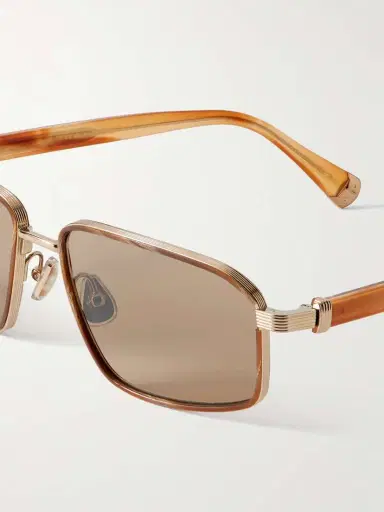 Brunello Cucinelli Square-frame Gold-tone And Acetate Sunglasses | Thumbnail 4