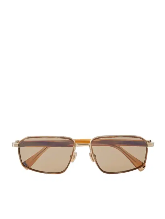 Square-frame Gold-tone And Acetate Sunglasses