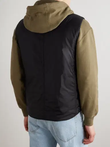 Tom Ford Padded Leather-Trimmed Shell Gilet - Men | Thumbnail 3 Tom Ford Padded Leather-Trimmed Shell Gilet - Men | Thumbnail 3