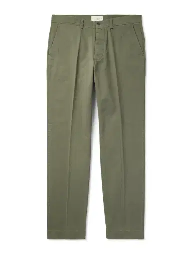 OFFICINE GÉNÉRALE Straight-Leg Garment-Dyed Cotton-Twill Trousers - Men | Thumbnail 1